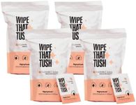 MightyGood. Wipe That Tush On-The-Go Flushable Wet Wipes - 4 Pack, 120 Wipes - Individually Wrapped Extra-Large Wipes with Aloe - Hypoallergenic & Unscented - Septic and Sewer Safe