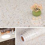 Livelynine 24 X197inch Gold Granite Countertop Peel and Stick Waterproof Contact Paper for Countertops Bathroom Counter Sticky Wallpaper Kitchen Island Vinyl Wrap Renter Friendly Countertop Cover up