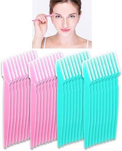 Eyebrow Razor for Women, BEoffer 40Pcs Multipurpose Exfoliating Dermaplaning Tool Face Razor and Eyebrow Razors For Women Man With Precision Cover (Blue Pink)