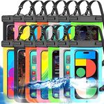 14 Pack Multicolor Universal Waterproof Phone Pouch, Large Phone Waterproof Case Dry Bag (Protection Level: IP68) Outdoor Sports for Apple iPhone,Samsung,and up to 7.5" (Multicolor 14 Pack)