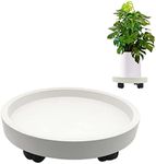 itechpanda Outdoor Roll Around Plant Caddy with Wheeled Planter Pallet, Heavy Duty Plant Tray Round Planter Trolly for Moving Large Potted Trees,Ceramic Heavy Plants (Large)