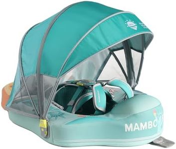 Mambobaby Float Non-Inflatable Baby Float with Canopy, Five-Point Safety System, 3D Canopy(Detachable) UPF 50+, Baby Pool Floats for 3-24 Months, Dual-Mode Toddler Swim Floaties