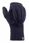 HEAT HOLDERS - Womens Thermal Converter Fingerless Cable Knit 2.3 tog Gloves Navy