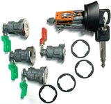 New Fits 1997-2018 Ford Econoline, E-150, E-250, E-350 Vans Ignition Switch Lock Cylinder + 4 (Four) Door Lock Cylinders Set W/2 Ford OEM Logo Keys