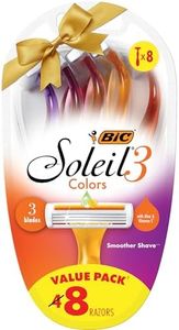 BIC Soleil Colour Collection Disposable Women's Razors - Pack of 8 Shavers, Assorted, SX3WP81-AST