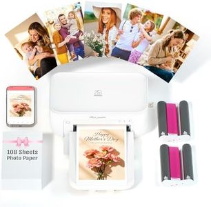 iDPRT 4×6 Photo Printer, Portable Color Picture Printer, Thermal Sublimation Mini Picture Printer, Bundle 108 Sheets Photo Paper & 2 Ribbon Cassette, Photo Printer for iPhone & Android, White