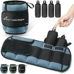 Sportneer Adjustable Ankle Weights for Women and Men 1 Pair of 4 8 12 16 20 LBS Heavy Weighted Leg Weights with Adjustable Straps, Strength Training Weights for Yoga, Aerobics, Gym, Fitness, Workout (Dusty Blue)