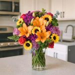 BloomsyBox – Bright Moments (Glass Vase Included) – Fresh Flowers for Delivery – Gift for Birthday, Anniversary, Get Well, Congratulations, Wedding