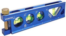 WORKPRO Torpedo Level, Magnetic, Verti. Site 4 Vial for Conduit Bending,Aluminum Alloy Construction,6.5-inch