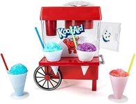 Nostalgia Kool-Aid Snow Cone Shaved Ice Machine - Retro Table-Top Slushie Machine Makes 20 Icy Treats - Includes 2 Reusable Plastic Cups & Ice Scoop - Red