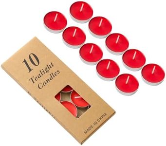 Tea Candles Wedding 10 Pack Party and Home Decoration Votive Parties Tealight Small Wishing Bulk with 1.5-2 Hours Extended Burn Time Mini for Birthday Emergency Family (Red)