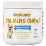 BESTAMER Calming Treats for Dogs - Relief with Dog Stress, Anxiety, Fear, Loneliness, Hyperactivity, Barking and Aggression. Beef for Flavour. 120 Soft Chews(300g)