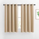 NICETOWN Short Blackout Curtain Panels - 54 Inches Thick Room Darkening Washable Window Dressings,52 Inches Wide x 54 Inches Long,Biscotti Beige,2-Pack