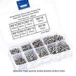 800 PCS Cross Drive Flat Head Self Tapping Screws(Small Screw), Tiny Countersunk Head Fastening Screws with Plastic Box (M2-4mm 5mm 6mm 8mm 10mm 12mm 16mm 20 mm)