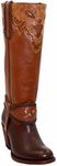 Dona Michi Women's Genuine Leather Soft Cowboy/Girl Long Shaft Boots_Brown_6