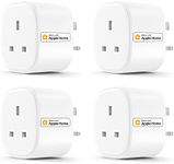 Smart Plug with Energy Monitoring, WiFi Smart Plug Works with Apple HomeKit, Alexa, Google Home, Smart Socket Remote Control Timer Plug, No Hub Required, 13A, 4 Packs