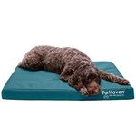 Furhaven Large Orthopedic Dog Bed Water-Resistant Indoor/Outdoor Logo Print Oxford Polycanvas Mattress w/Removable Washable Cover - Deep Lagoon, Large