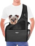 Nasjac Pet Dog Sling Carrier, Hands Free Papoose Front Carrier Small Dog Puppy Walking Breathable Mesh Hard Bottom Support Adjustable Padded Strap Pocket Safety Belt Travel Bag Washable