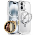 SUPCASE for iPhone 16 Case with Camera Control Capture Button (Unicorn Beetle Mag Stand), [Compatible with MagSafe] Slim Clear Protective Magnetic Phone Case for iPhone 16 6.1 Inch 2024, Clear