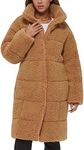 Levi's Women's Long Length Patchwork Quilted Teddy Coat, Chestnut, X-Small