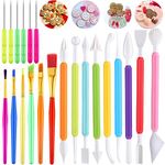 JAMUNESH 12Pieces Cookie Decorating Tools Set, Include Cake Decoration Brushes, Sugar Stir Needle Cookie Scriber Needles and Fondant Cake Decorating Sculpting Modeling Tools for Cookie Cake Fondant Decoration