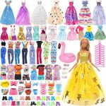 BARWA 16 Pack Doll Clothes and Accessories 10 PCS Fashion Dresses 3 PCS Wedding Gown Dresses 3 Sets Bikini Swimsuits for 11.5 inch Girl Doll (A: 10Dresses + 3Wedding Gown + 3Swimsuits)