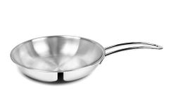 Pradeep Champion Stainless Steel Triply Frypan with Induction Bottom (Proline) 28 cm, 2.7 LTR