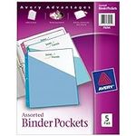 Avery Binder Pockets, Assorted Colo
