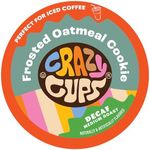 Crazy Cups Flavored Single-Serve Coffee for Keurig K-Cups Machines, Decaf Frosted Oatmeal Cookie, 22 Pods per Box