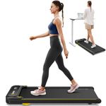 UREVO Treadmill with Double Shock Absorption, Compact Design Walking pad with Remote Control and LED Display, Portable Under Desk Treadmill for Home/Office