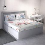 DDECOR Live beautiful Cotton Queen Bed Sheet Set with 2 Pillow Covers (254 CM X 274 CM, Red) Digital Print Conversational 145TC GSM