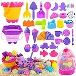 Elovien Beach Sand Toys, 50Pcs Sand