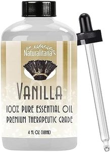 Naturalitana Vanilla Essential Oil (4oz Bulk Vanilla Oil) Aromatherapy Vanilla Essential Oil for Diffuser, Soap, Bath Bombs, Candle Making - Vanilla Candle Fragrance Oil - Vanilla Diffuser Oil