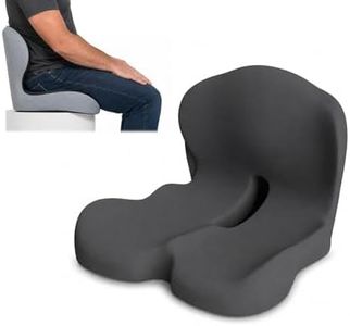 GueYi Orthopedic Seat Cushion – L-Shaped Lumbar Support Memory Foam Comfort for Long Sitting, Ergonomic Support for Office Chair, Wheelchair, Car & Travel (1, Black)