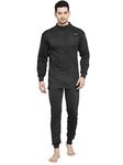 UZARUS Men's Solid Thermal Set (UZMTHNSBK_M_Black_L)