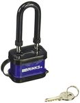 BRINKS - 40mm Laminated Steel Weather Resistant Padlock with 2” Shackle - Vinyl Wrapped and Chrome Plated with Hardened Steel Shackle, 172-42051, Black