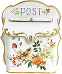 BIG FORTUNE Wall Mount Mailbox Mailbox Wall Mount Mailboxes for Outside Mail Boxes/Wall Mount Outside Suitable for Decor Antique Style Nostalgic Charm Home Metal Mailbox Gold