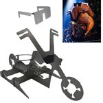 Flaming Bike Beer Can Chicken Stand! Beer Chicken Roaster; Stainless Steel Chicken Roasting Rack for BBQ, Grill, Oven; Great Gift! Stores Flat-Space Saver! Includes Free Sunglasses…for The Chicken!