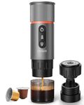 COTGCO Portable Espresso Machine Travel: 12v Electric Mini Coffee Maker with Battery - 8 Cups Expresso for One Charge - Compatible for NS Capsule - for Car Hiking Camping