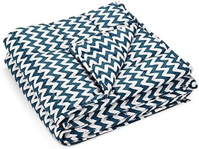 Navaris Manta con Peso de algodón - Edredón antiestrés de 4.8 KG con Funda de Almacenamiento - Colcha ponderada Relajante de 1.35 x 2 M - Zigzag