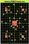 12x18 Splatter Targets. Made in Canada. Shots Burst with Bright Fluorescent Yellow Halo Upon Impact. Instantly See Your Shots.