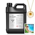 UV Resin - 2,000g Upgraded Crystal Clear Hard Ultraviolet Curing Resin for DIY Jewelry Making, Resin Crafts - Low Odor UV Glue Solar Fast Cure Epoxy Resin for Casting, Resin Mould, Resin Painting