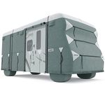 KING BIRD Upgraded Class C RV Cover, Extra-Thick 5 Layers Anti-UV Top Panel, Deluxe Camper Cover, Fits 29'- 32' RV Cover -Breathable, Water-Proof, Rip-Stop with 2Pcs Extra Straps & 4 Tire Covers