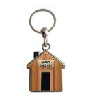 Personalised Shed Key Keyring Metal House Shape Garden Birthday Gift H68