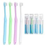 4 PCS Orthodontic Toothbrush Small Head,Extra Clean Medium Soft Trim Wisdom Toothbrushes for Braces Teeth Detail Cleaning Designed for Sensitive and Irritated Gums Gently removes Plaque (Small Head)