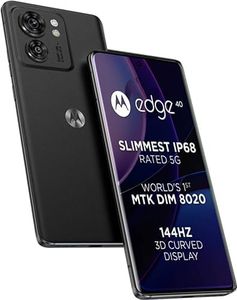 Motorola Edge 40 5G (Eclipse Black, 8GB RAM, 256GB Storage)| 6.55" pOLED Display | 50MP + 13MP | 32MP Front Cam | MediaTek Dimensity 8020 Processor | On-Screen Fingerprint | Super Slim IP68 Waterproof
