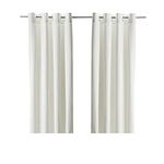 Ikea Merete Bleached White Curtains Drapes 2 Panels Pair NEW Grommets