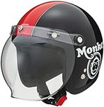 Honda 0SHGC-JC1C-KM Monkey Helmet, Black x Red, Size M, Less than 22.4 - 22.8 inches (57 - 58 cm)