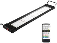 NO.17 LED Aquarium Light, 18W Fish Tank Light with Remote Control and Extendable Brackets, 24/7 Automated Aquarium Lighting, RGB Colors (55-70 CM)