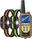 Heaflex Dog Shock Collar with Remote, Dog Training Electric Collar, Waterproof Rechargeable, 1640ft Dog Shock Collar with LED Light, Beep, Vibration, Shock for Medium/Large 3 Electronic Collars Dogs